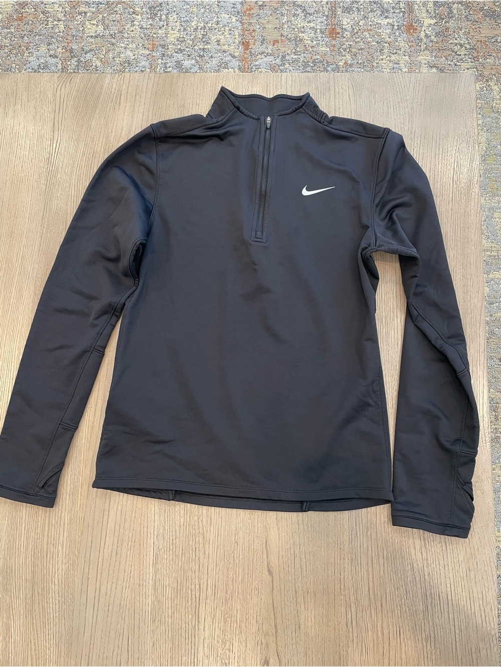Nike Dri Fit 1/4 Zip  Running Pull-Over  Black Size Small Long Sleeve